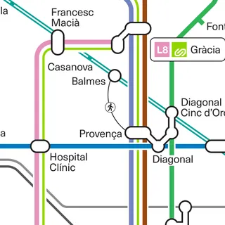 The 2030 Barcelona metro map. It includes several planned extensions besides the ones that are already being built.