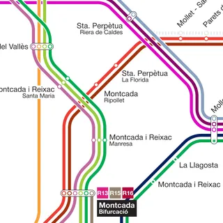 Planned services and extensions for 2040 in Barcelona.